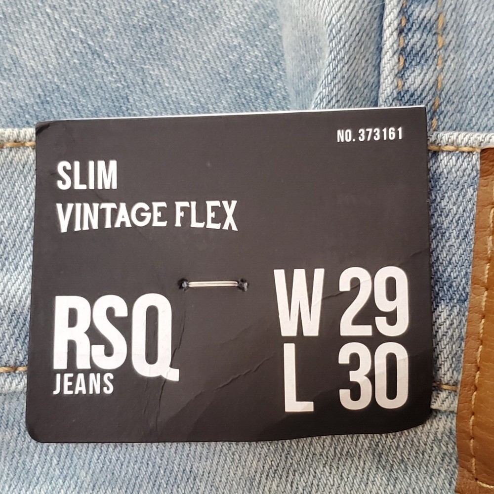 New With Tags Mens RSQ Slim Straight Blue Jeans Denim Vintage Flex Size 29x30 - Picture 12 of 12